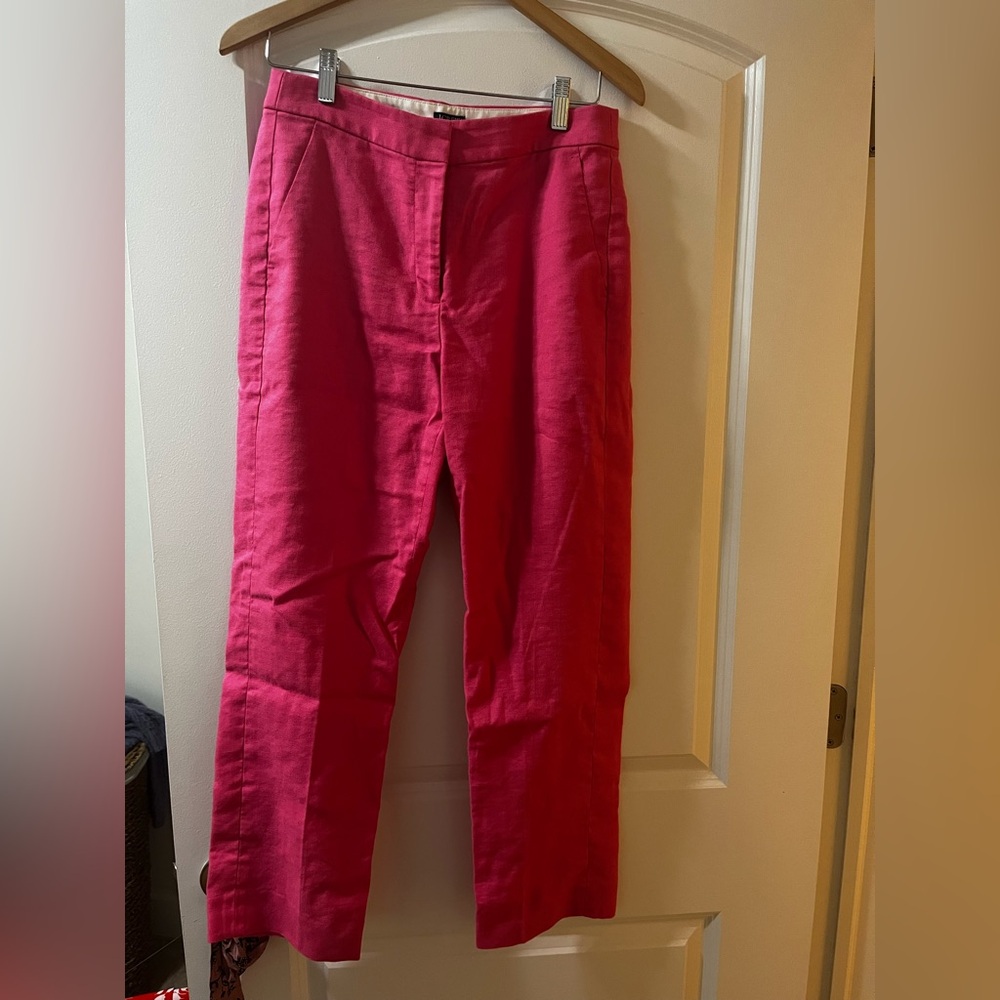 J. Crew Kate straight-leg pant in stretch linen blend